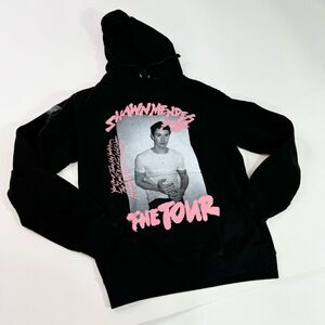 Shawn Mendes The Tour Top Kids Small Black Long-Sleeve Hoodie Drawstrings